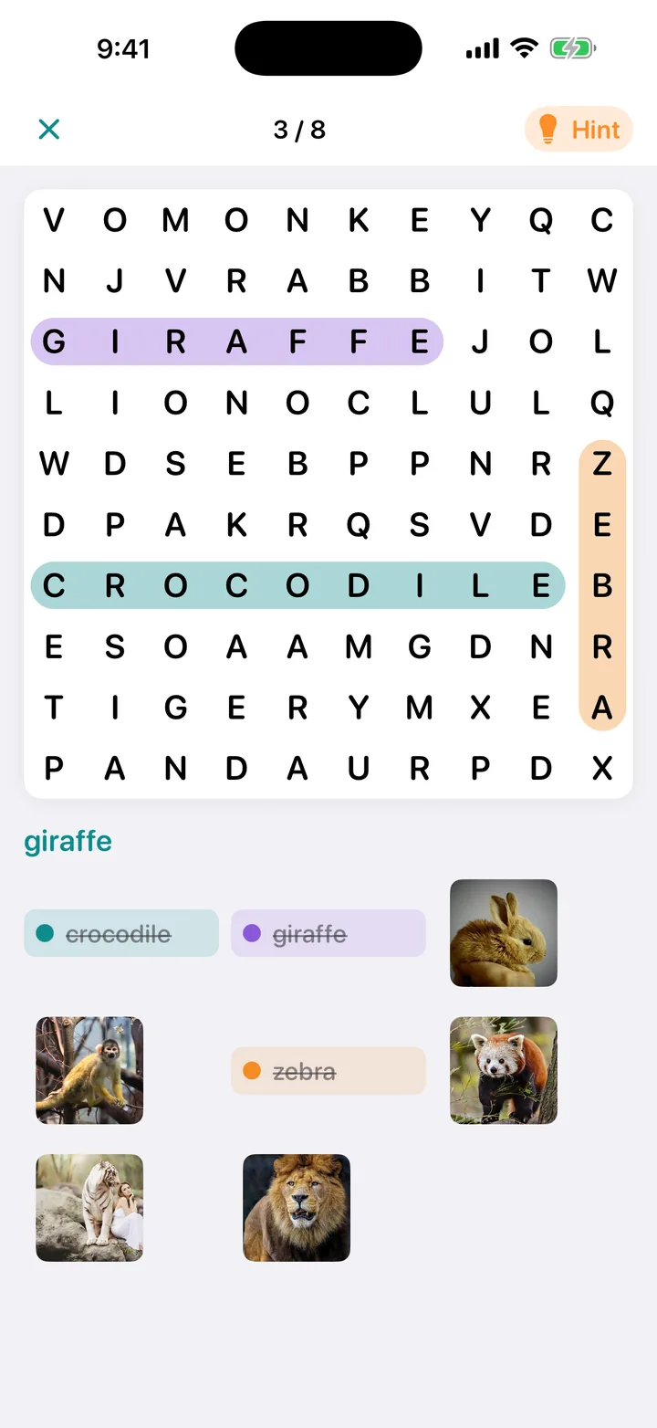 Des indices image et signification à la place du mot